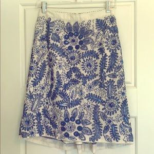 Anthropologie Moulinette Souers Embroidered Skirt